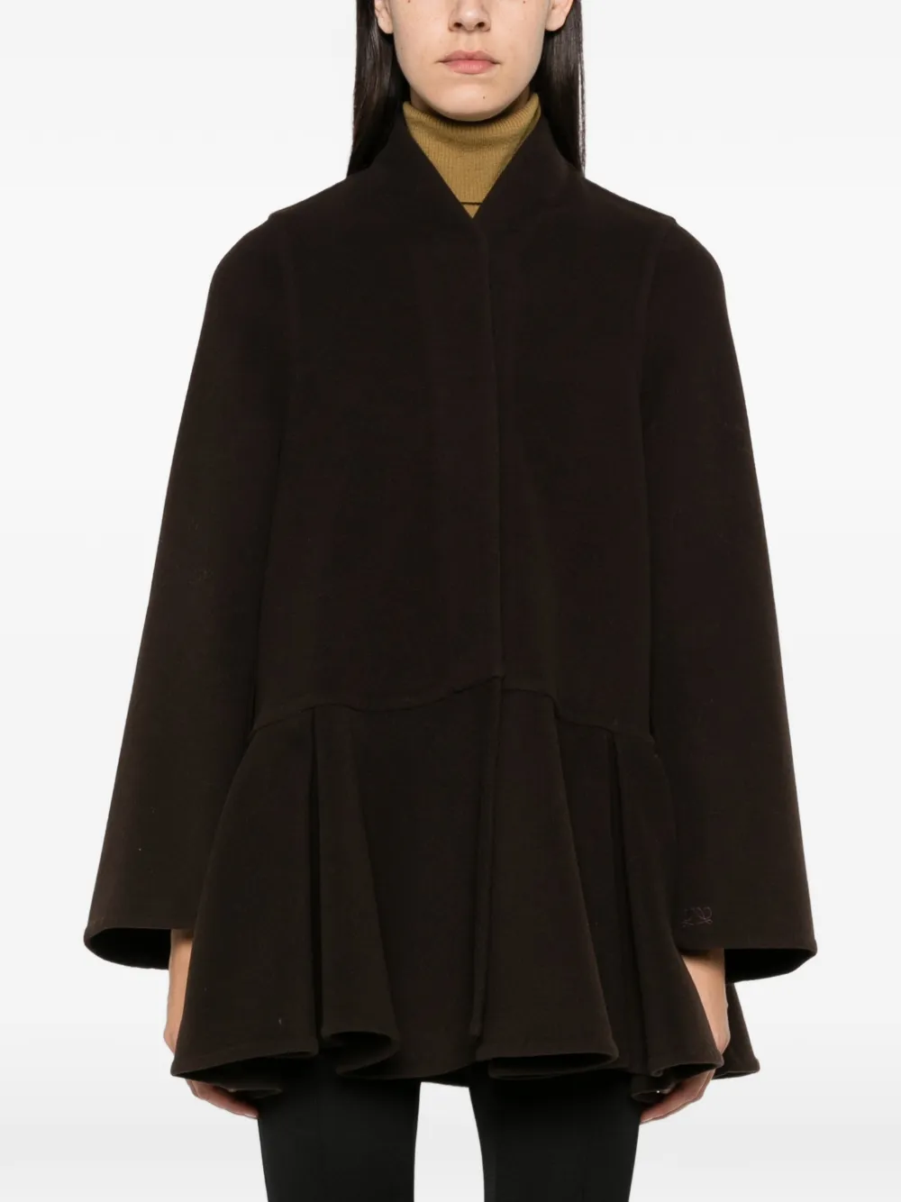 LOEWE peplum-hem coat Bruin