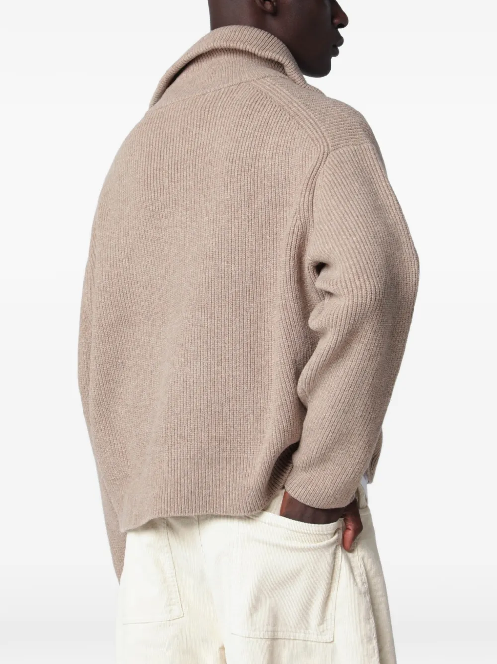 Studio Nicholson Ribgebreid vest Beige