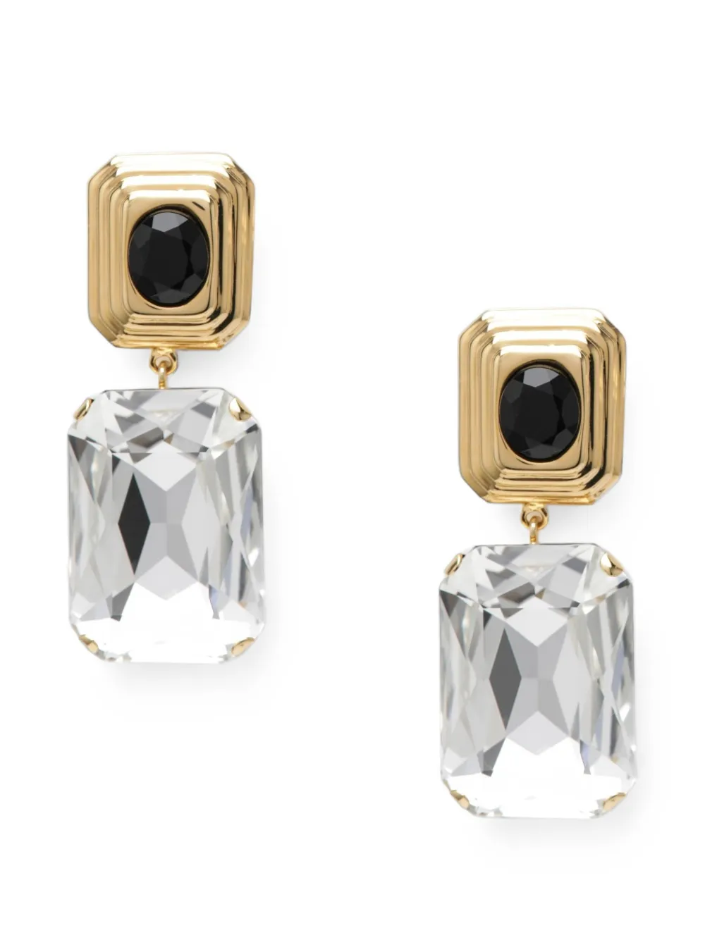 Alessandra Rich crystal-pendant clip-on earrings - Or