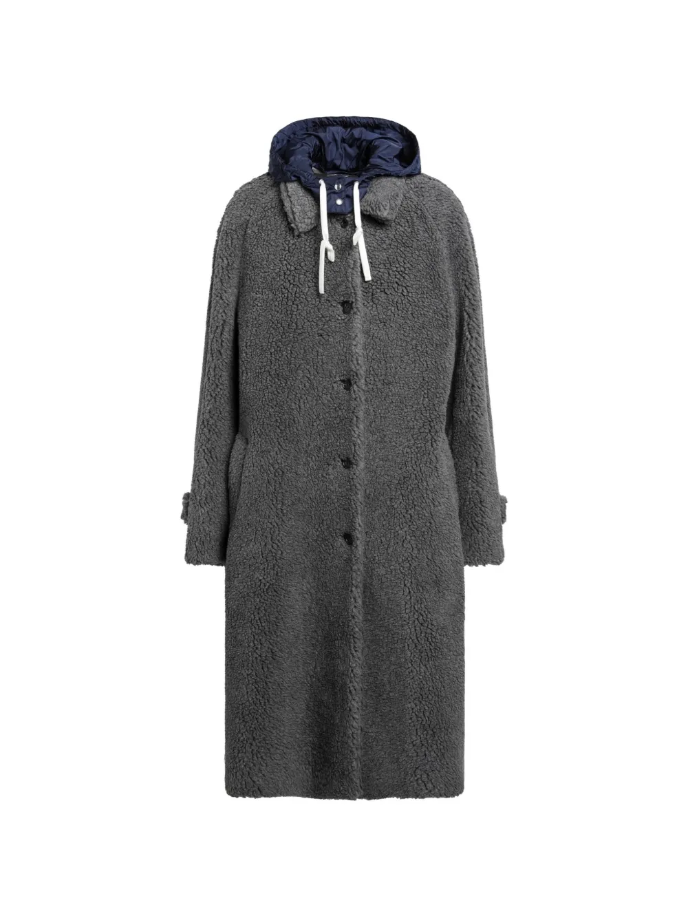 Miu Miu single-breasted fleece coat - Grau