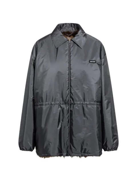 Miu Miu technical fabric and shearling blouson jacket