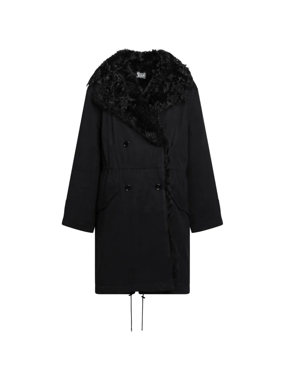 TOTEME shearling cotton parka washed black