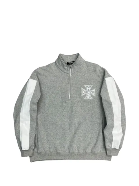Mixed Emotion logo-print panelled sweater
