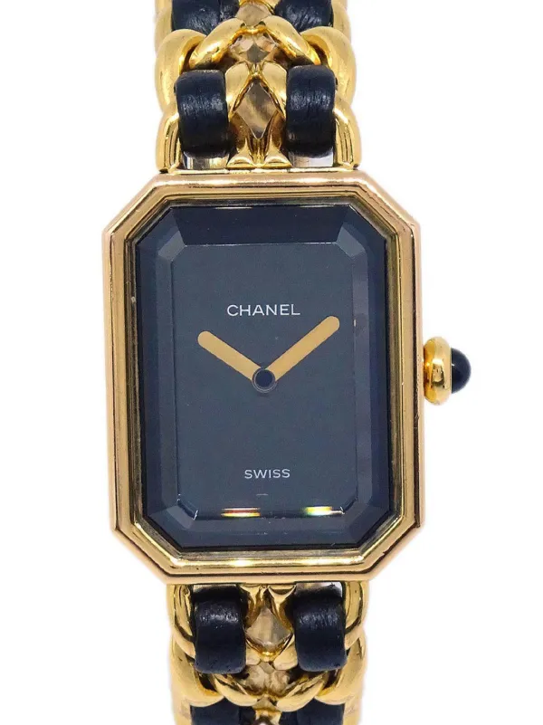 Chanel Pre-owned Small Première Chain Strap Watch in Black