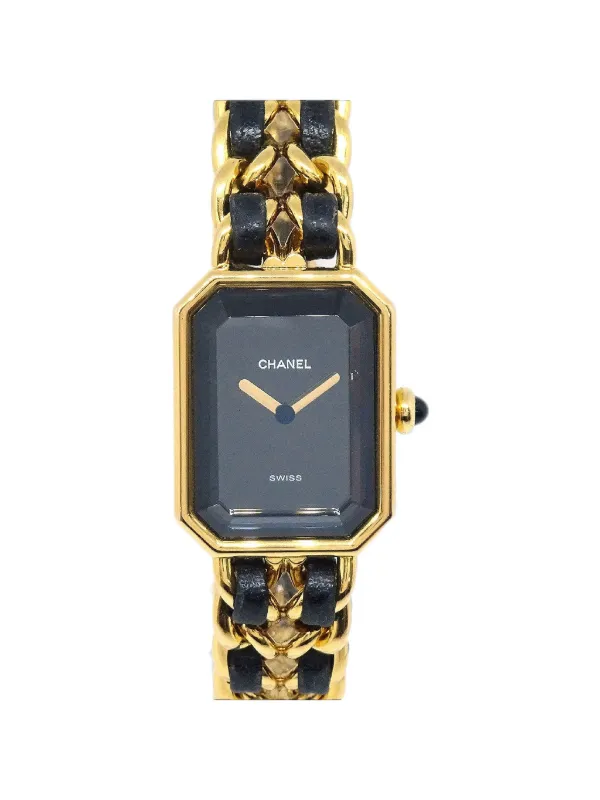 Chanel Pre-owned Large Premiere 20mm Watch in Black