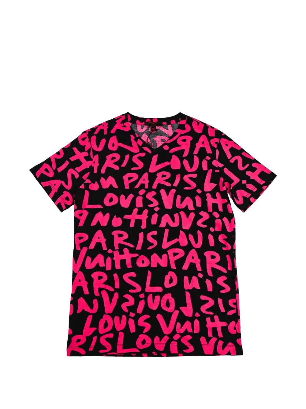 Louis Vuitton Pre-Owned graffiti-print T-shirt - Nero