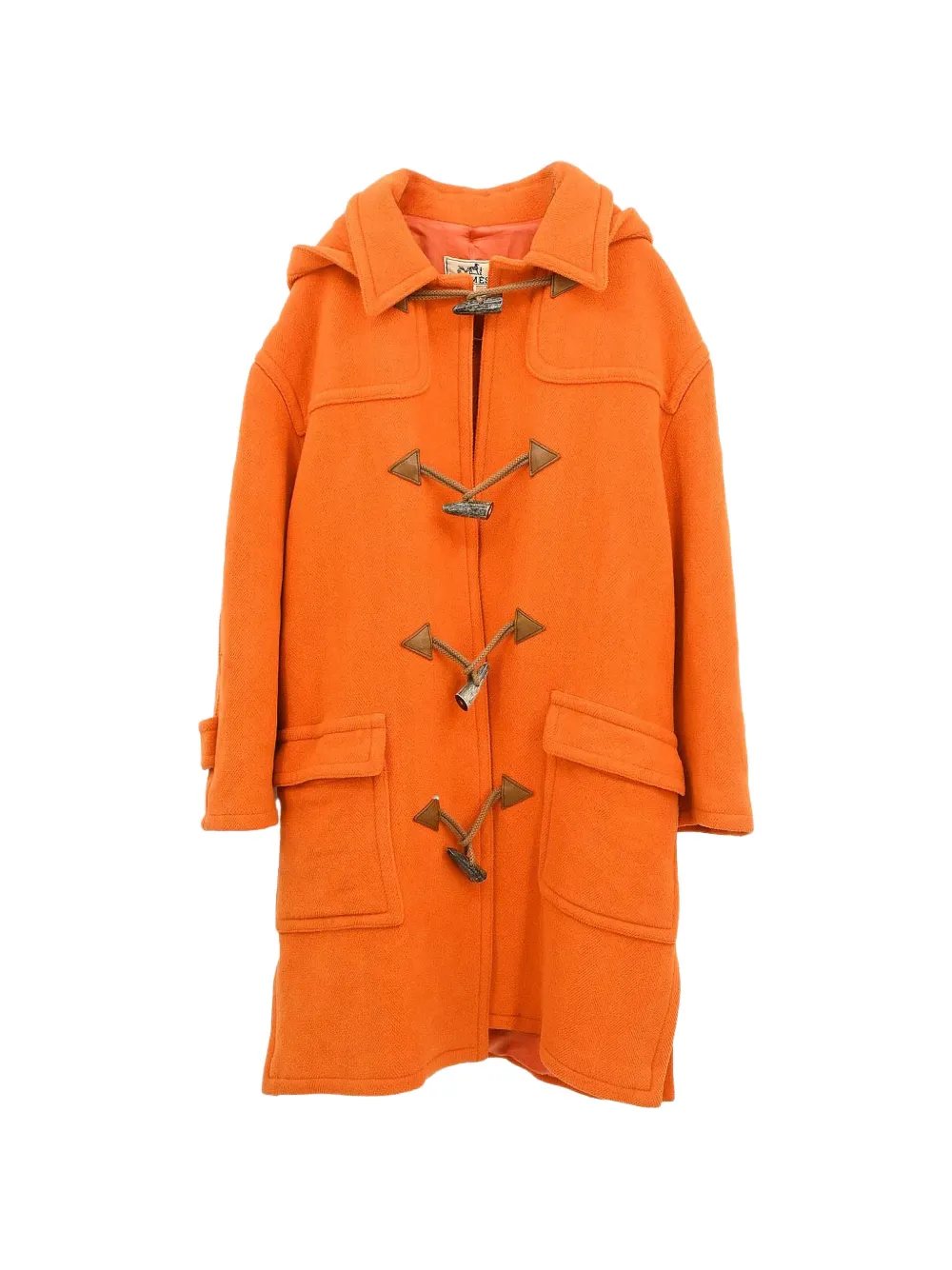 Hermès Pre-Owned removable-hood duffel coat - Arancione