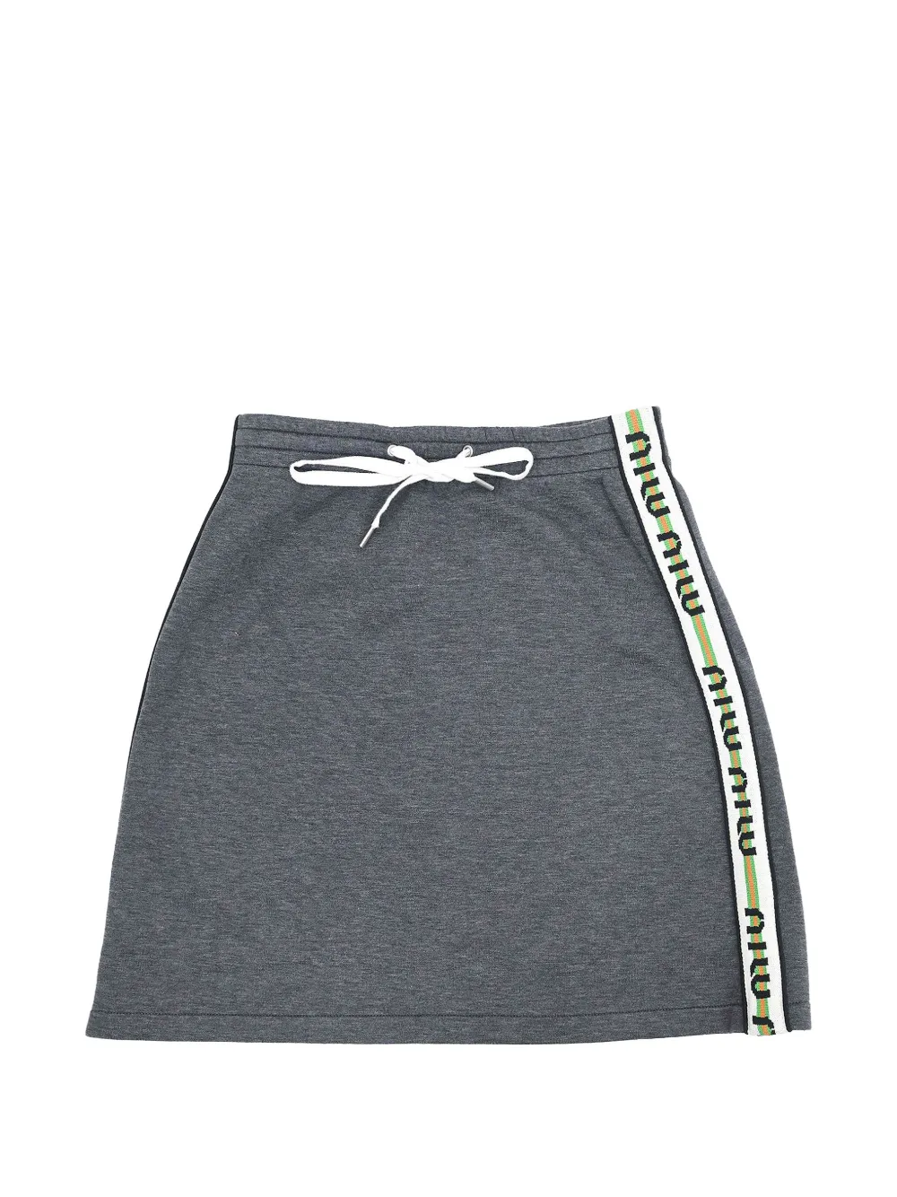 Miu Miu Pre-Owned 2017 logo-tape mini skirt - Grigio