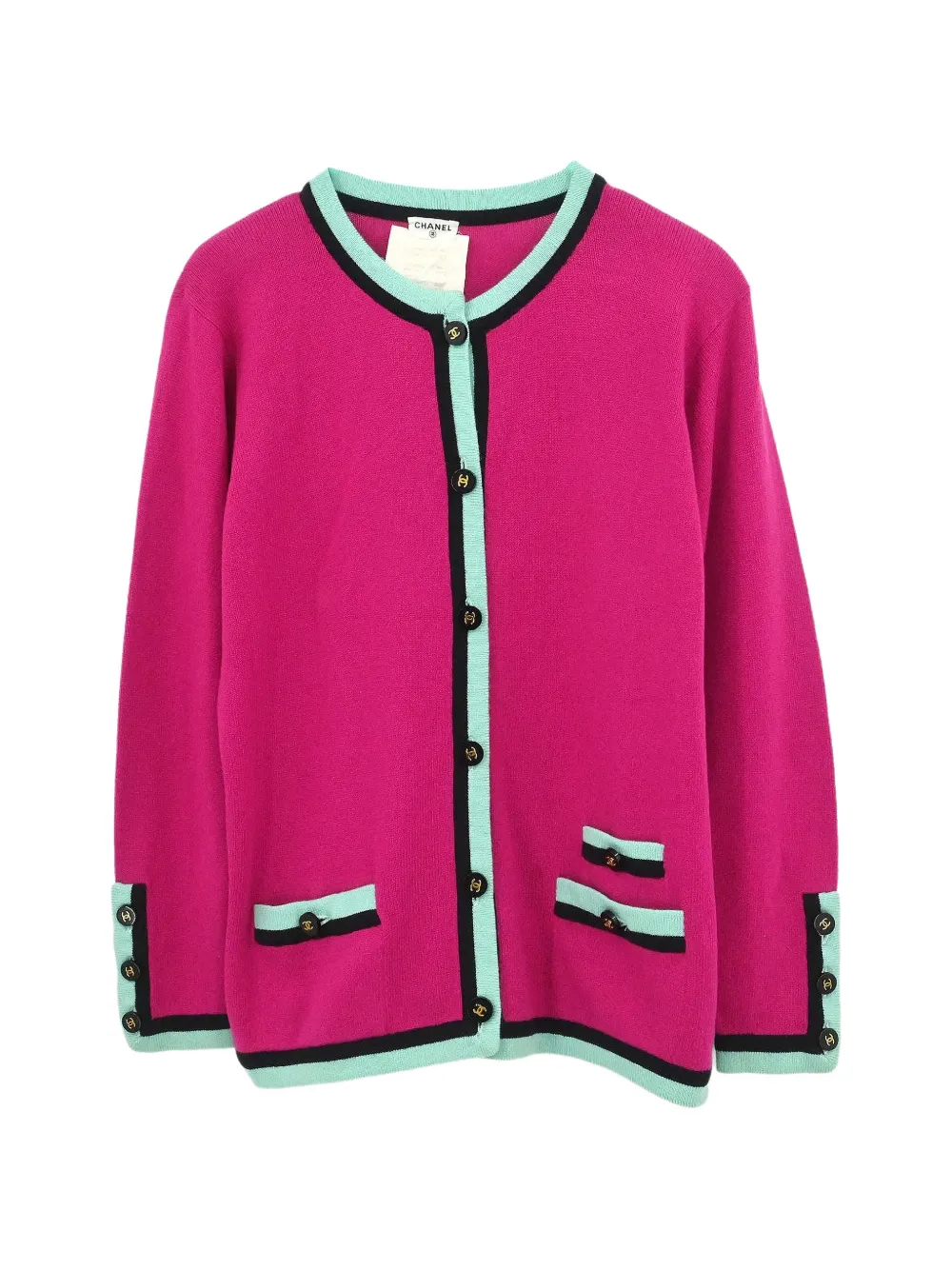 Pre-owned Chanel 1994 Cc Logo-button Cardigan In Pink