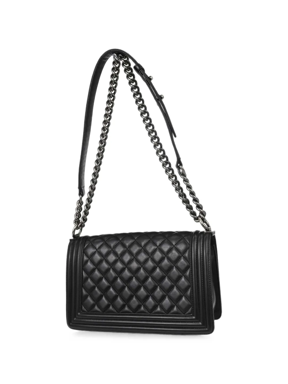 CHANEL Pre-Owned 2017 medium Boy Chanel gewatteerde schoudertas Zwart