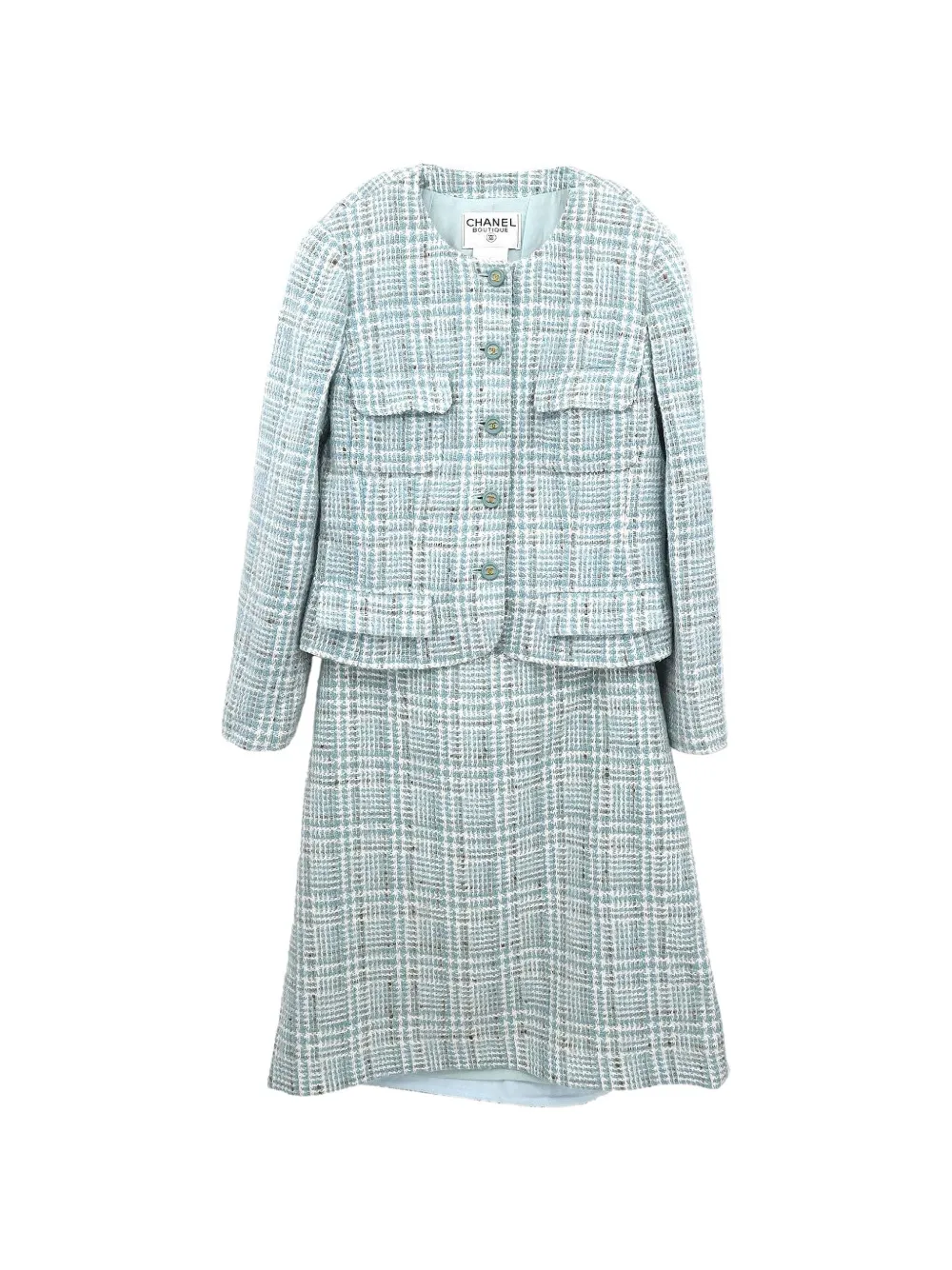 CHANEL Pre-Owned 1997 tweed skirt suit - Blu