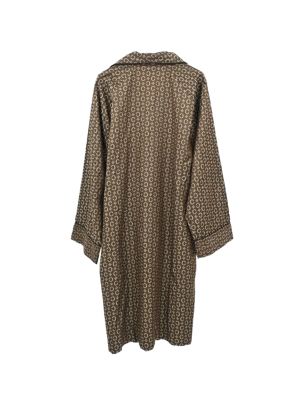 Celine Pre-Owned Macadam belted oversized coat - Marrone