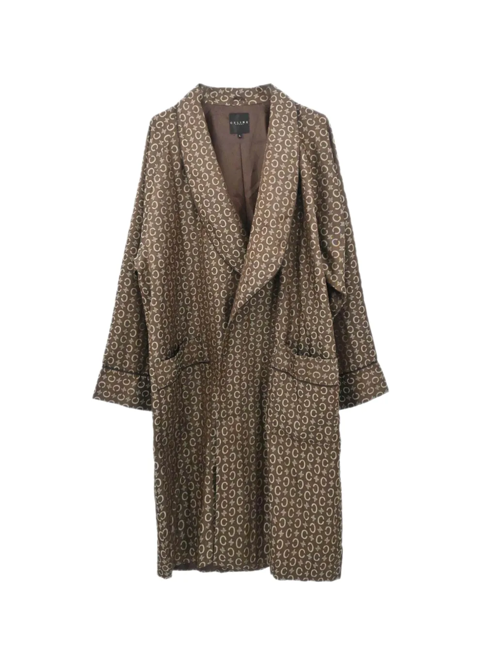 Celine Pre-Owned Macadam belted oversized coat - Marron Celine Pre-Owned Macadam belted oversized coat - Marron