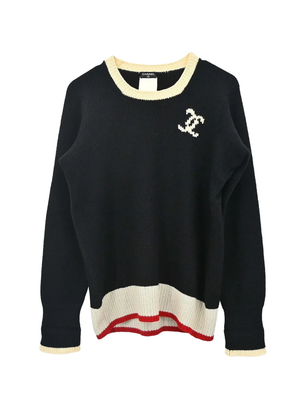 Pre-owned Chanel 1996 Interlocking Cc Sweater In Black