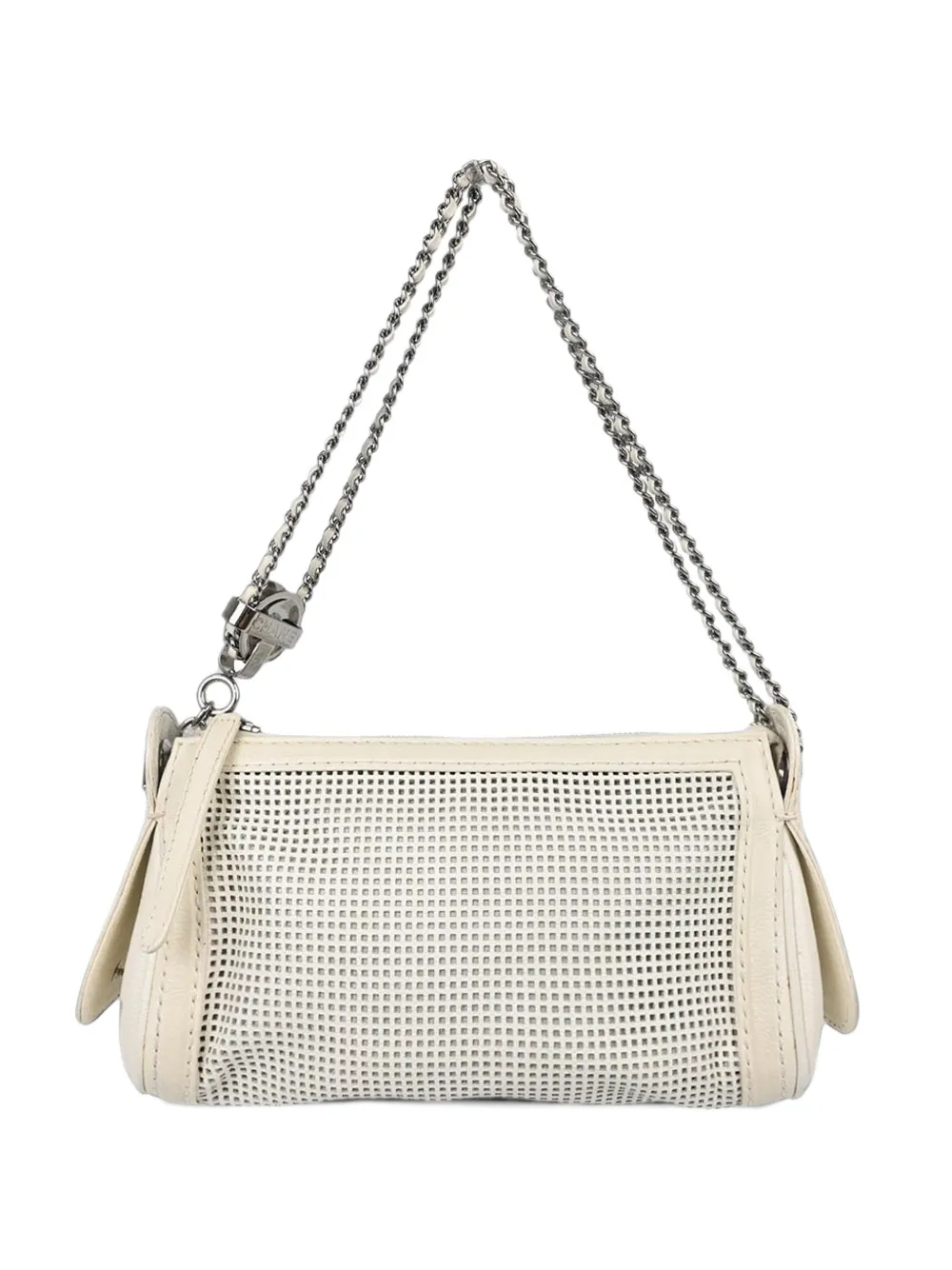 CHANEL Pre-Owned 2005-2006 perforated Caviar shoulder bag - Bianco