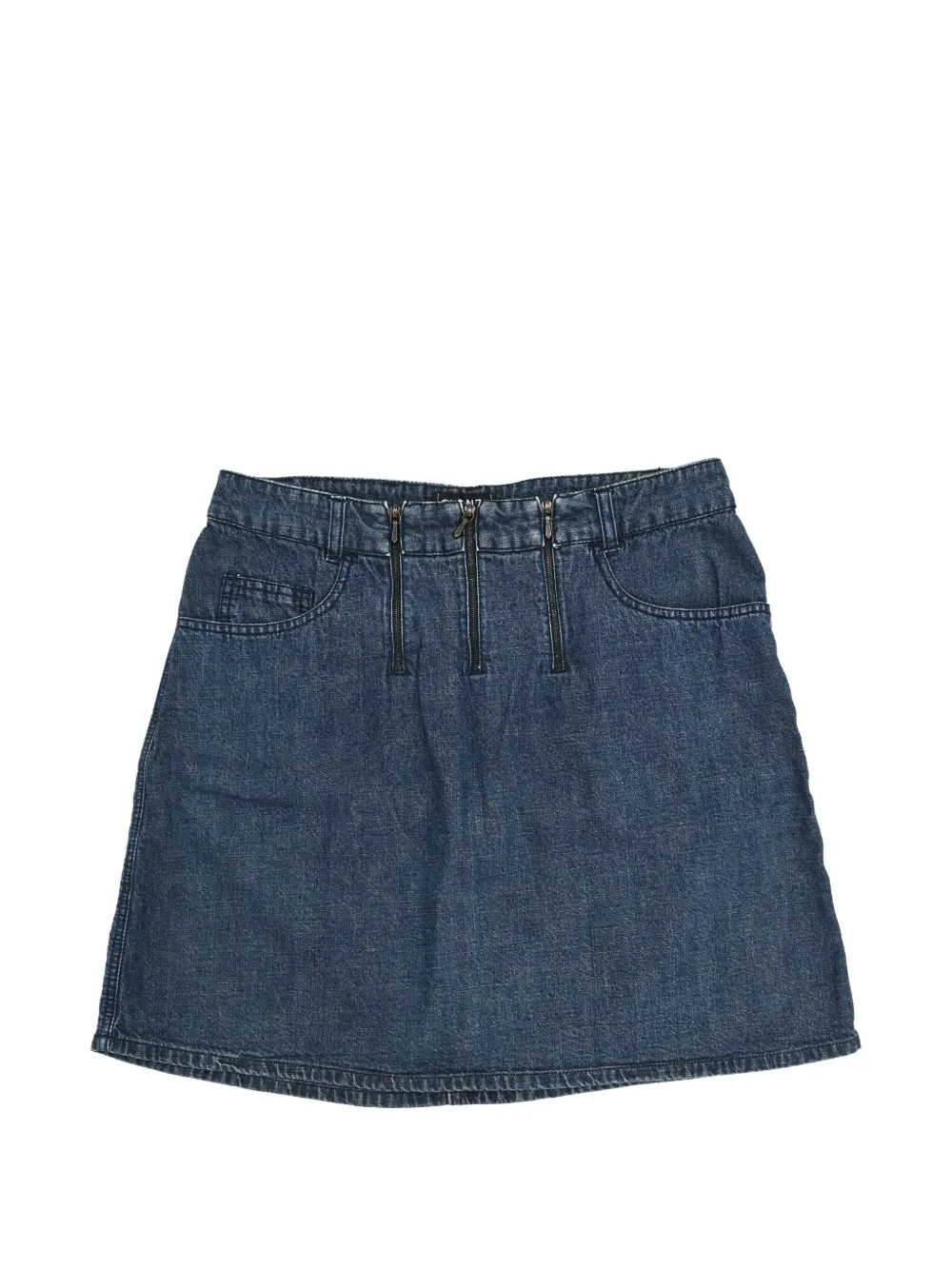 CHANEL Pre-Owned 2000 zip-fastening denim skirt - Blu