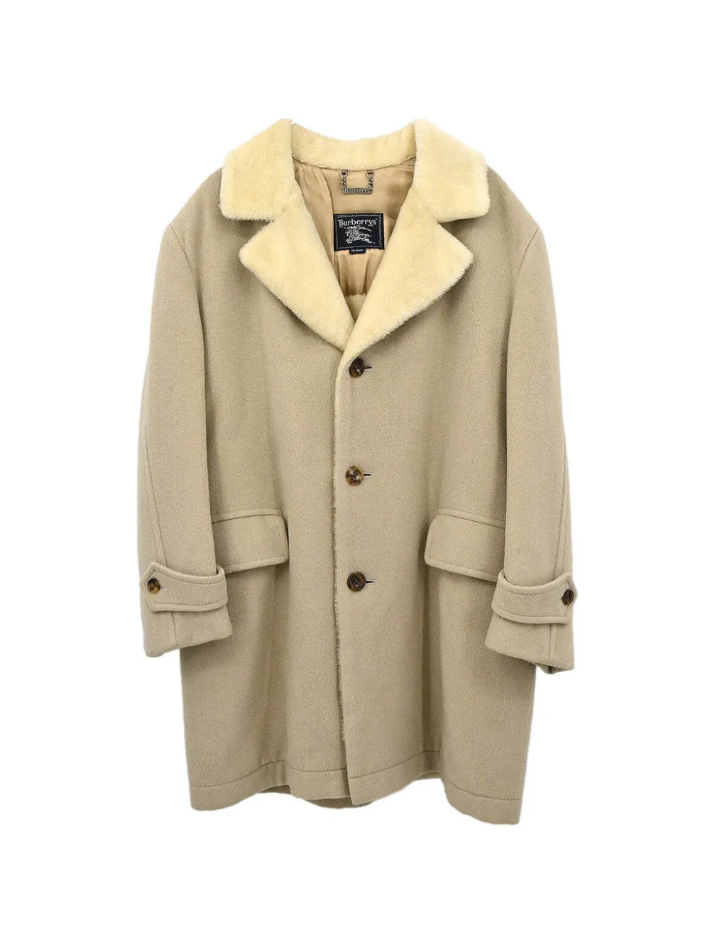 Burberry Pre-Owned shearling-collar wool coat - Toni neutri