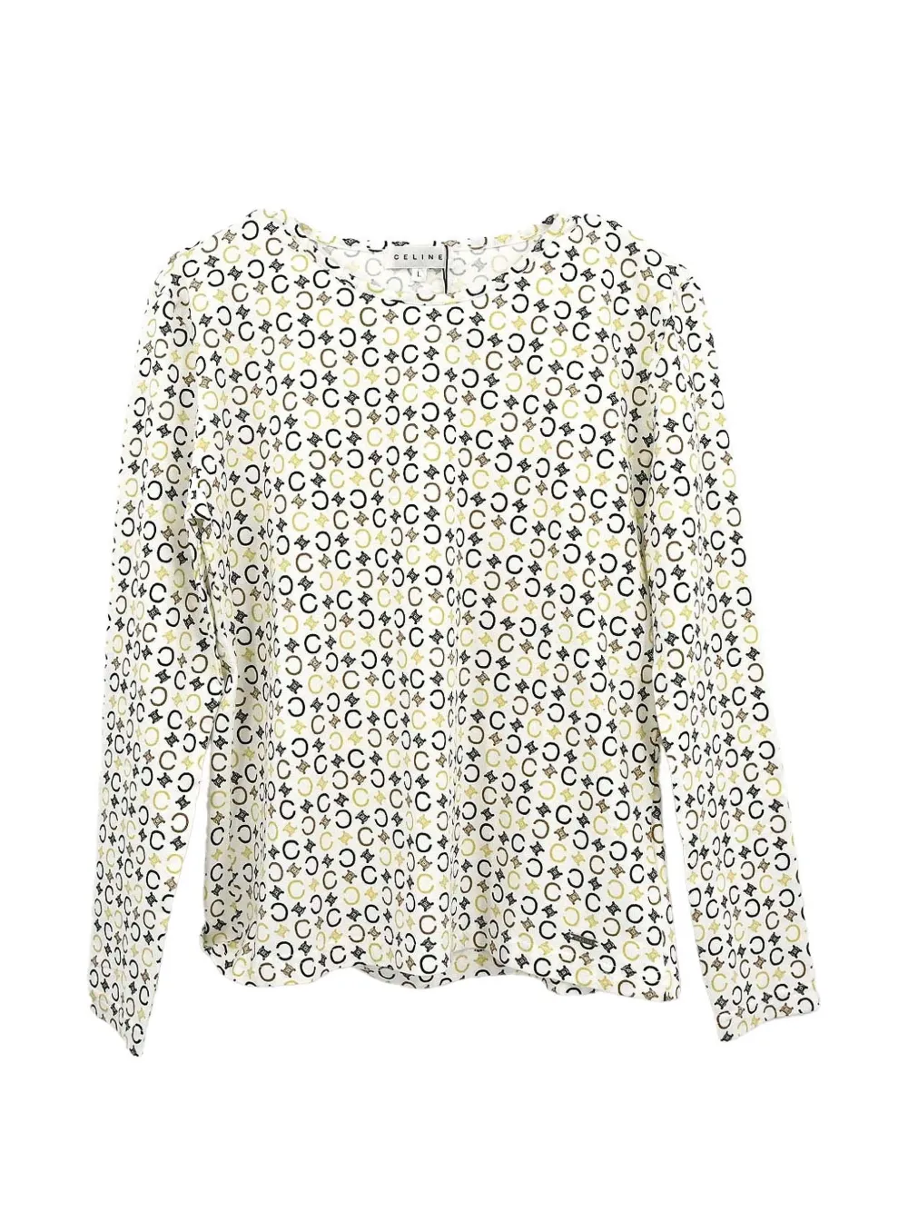 Celine Pre-Owned C Macadam long-sleeve T-shirt - Blanc Celine Pre-Owned C Macadam long-sleeve T-shirt - Blanc