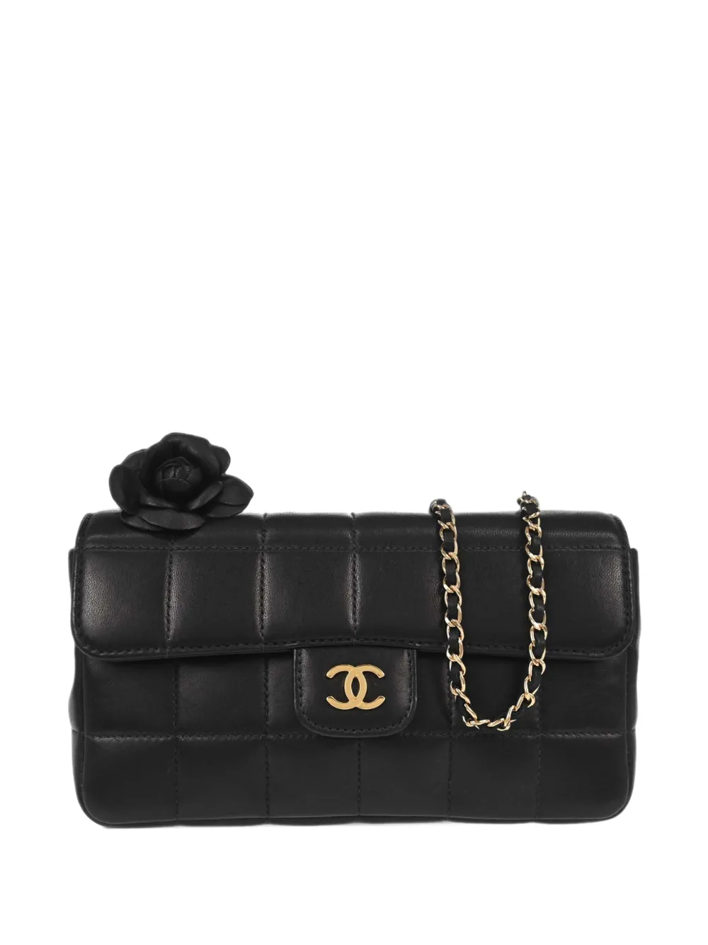 CHANEL Pre-Owned 2003-2004 Choco Bar Camellia shoulder bag - Nero