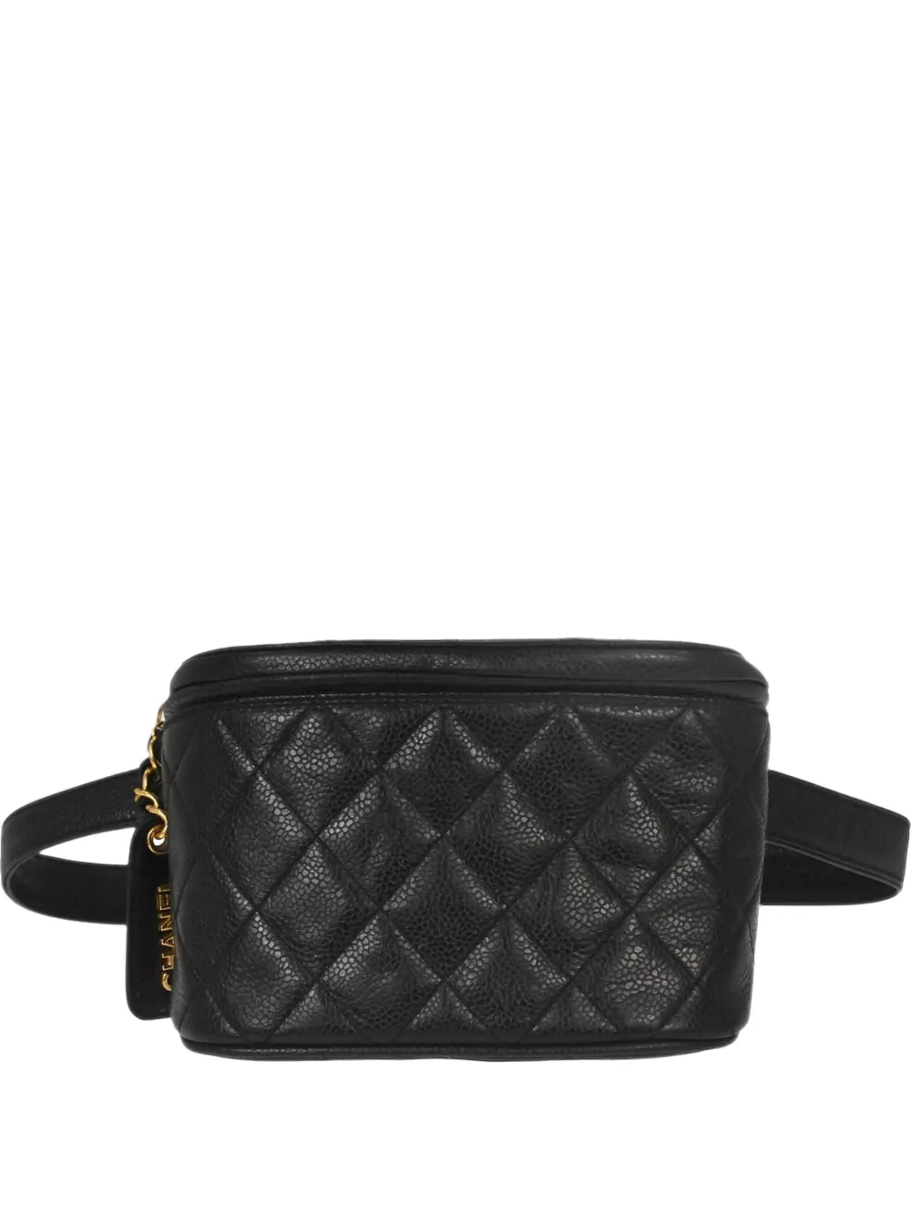 CHANEL Pre-Owned 1994-1996 quilted Caviar leather belt bag - Nero