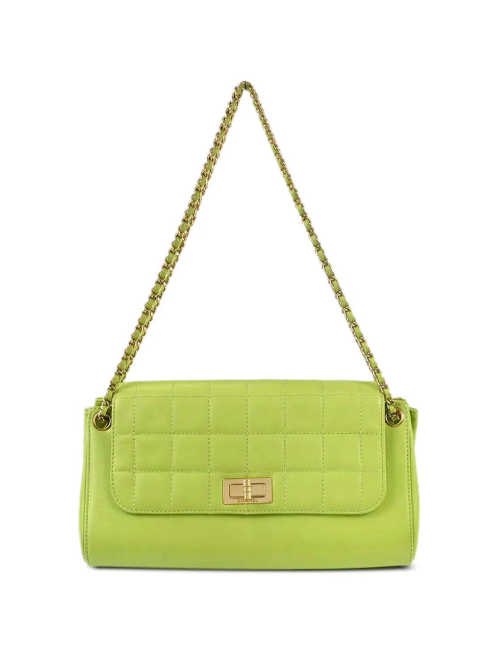 CHANEL Pre-Owned 2001-2003 Choco Bar Mademoiselle lock shoulder bag - Green