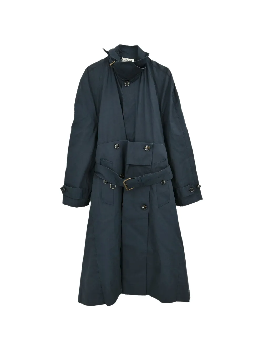 Balenciaga Pre-Owned 2016 belted coat - Blu