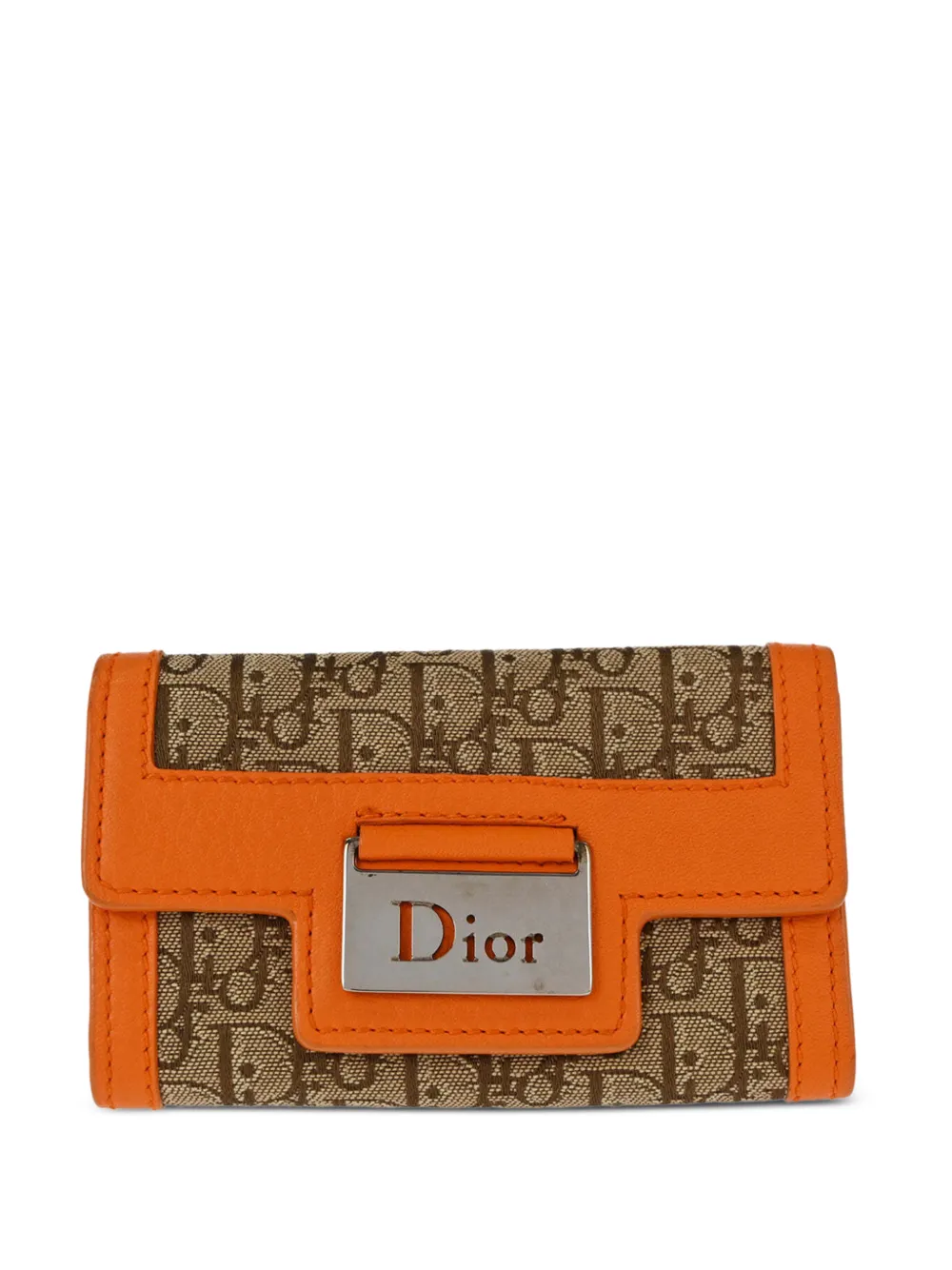 Christian Dior Pre-Owned small Trotter logo-plaque key case - Orange