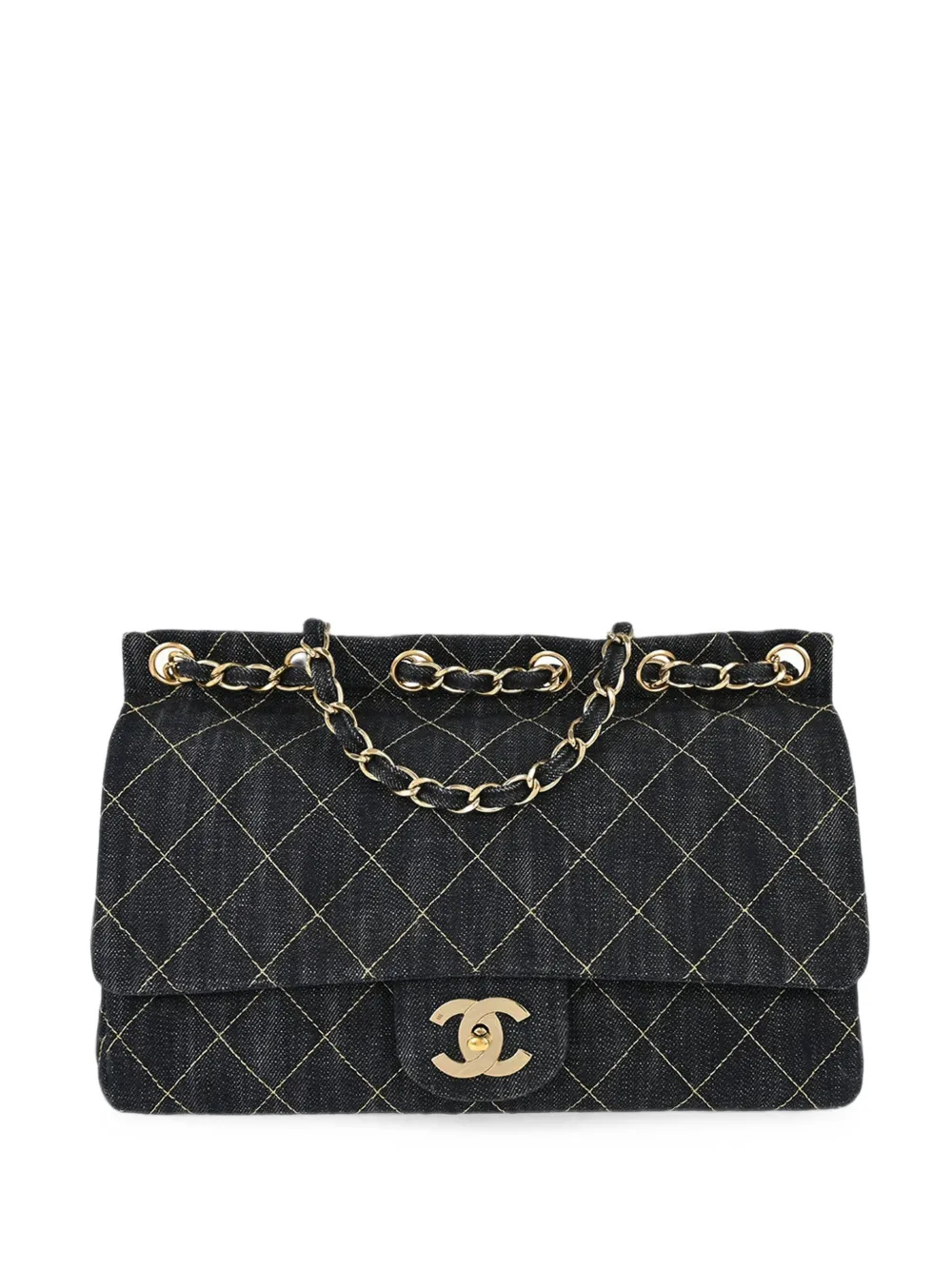 CHANEL Pre-Owned 2005-2006 Sparkling denim Single Flap shoulder bag - Blu