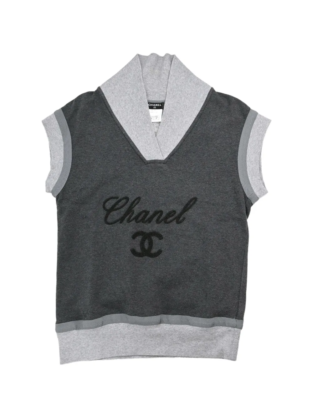 CHANEL Pre-Owned 2010 Interlocking CC logo top - Grigio