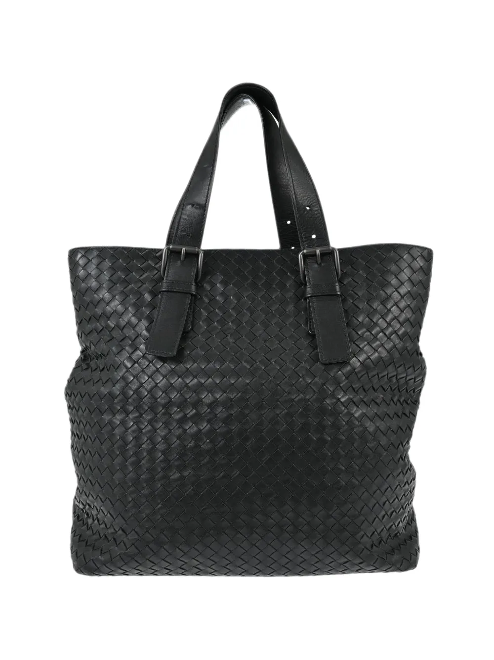 Bottega Veneta Pre-Owned Intrecciato buckle-detail tote bag - Noir Bottega Veneta Pre-Owned Intrecciato buckle-detail tote bag - Noir