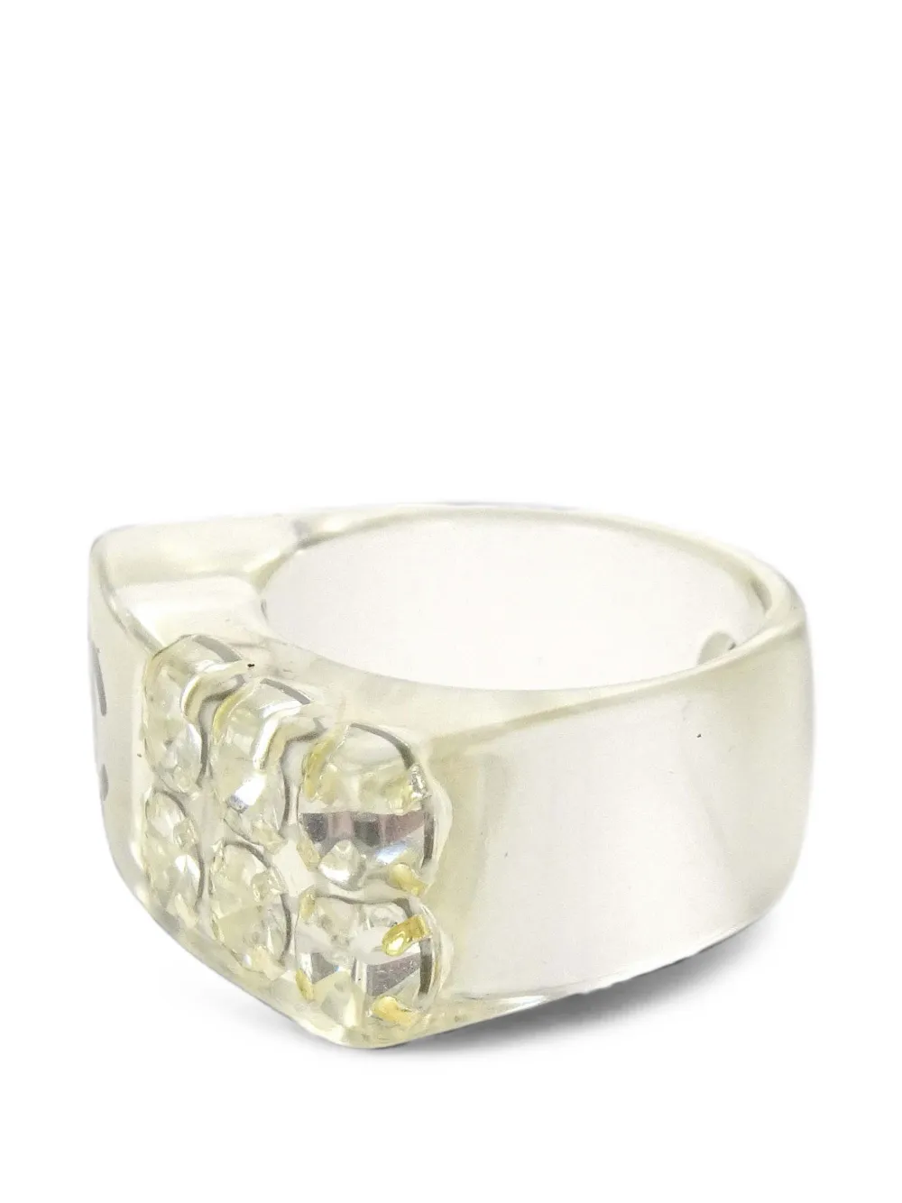 CHANEL Pre-Owned 2005 CC crystal-embellished ring - Toni neutri