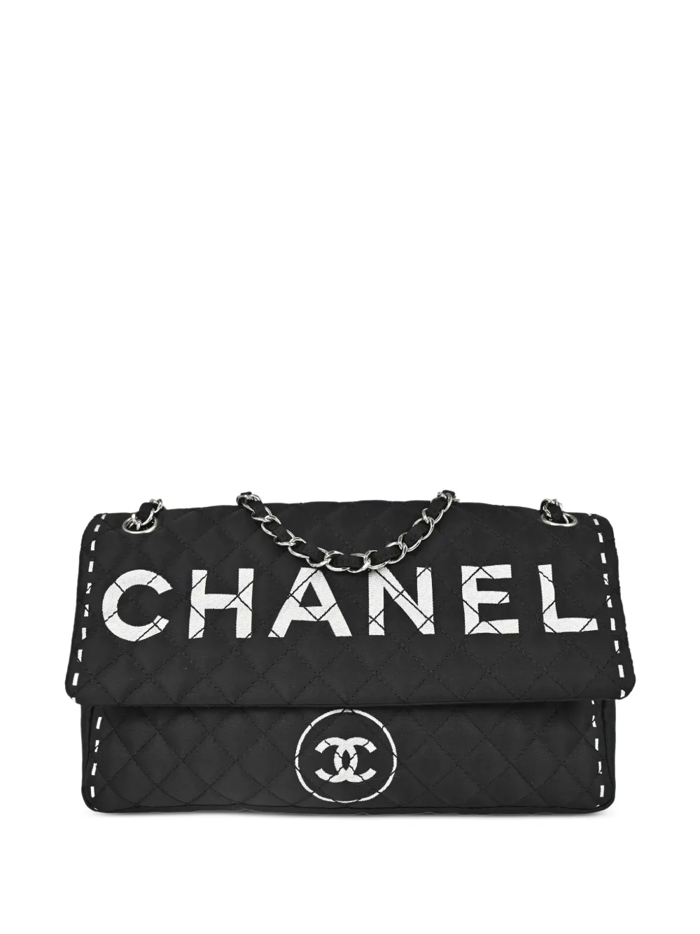 CHANEL Pre-Owned 2008-2009 Logomania flap shoulder bag - Schwarz