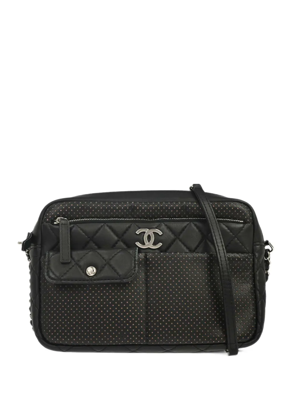 CHANEL Pre-Owned 2019 Ultra Pocket Camera perforated crossbody bag - Black