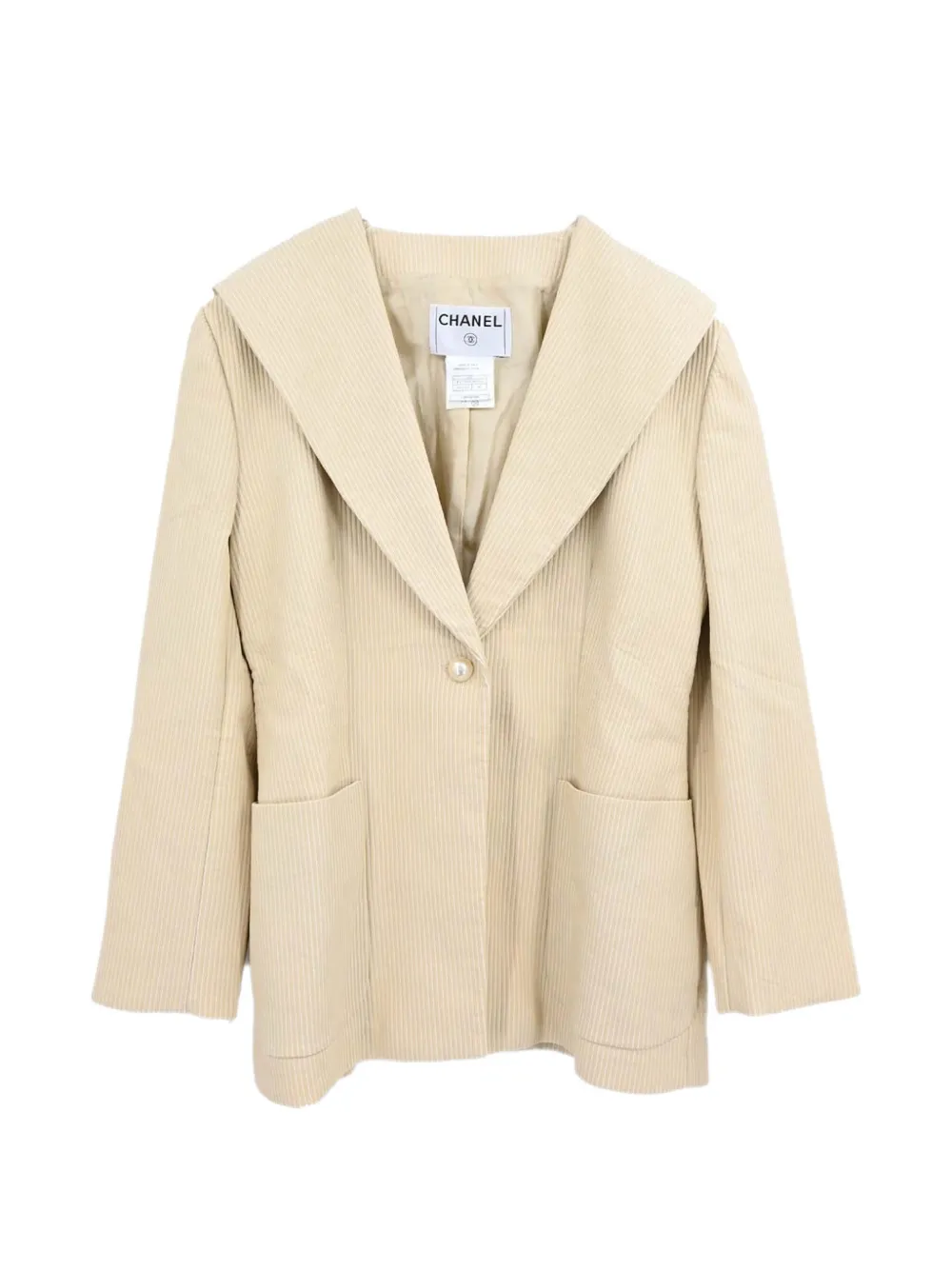 CHANEL Pre-Owned veste à rayures (2001) - Tons neutres