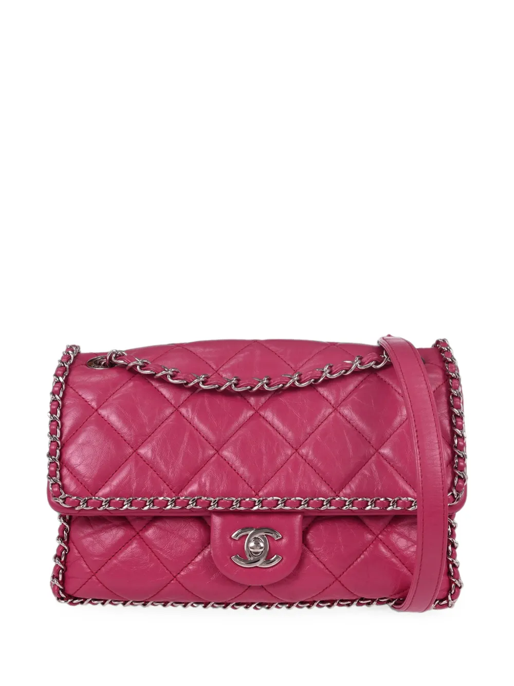 CHANEL Pre-Owned 2019 Chain Around foldover-top shoulder bag - Rosa