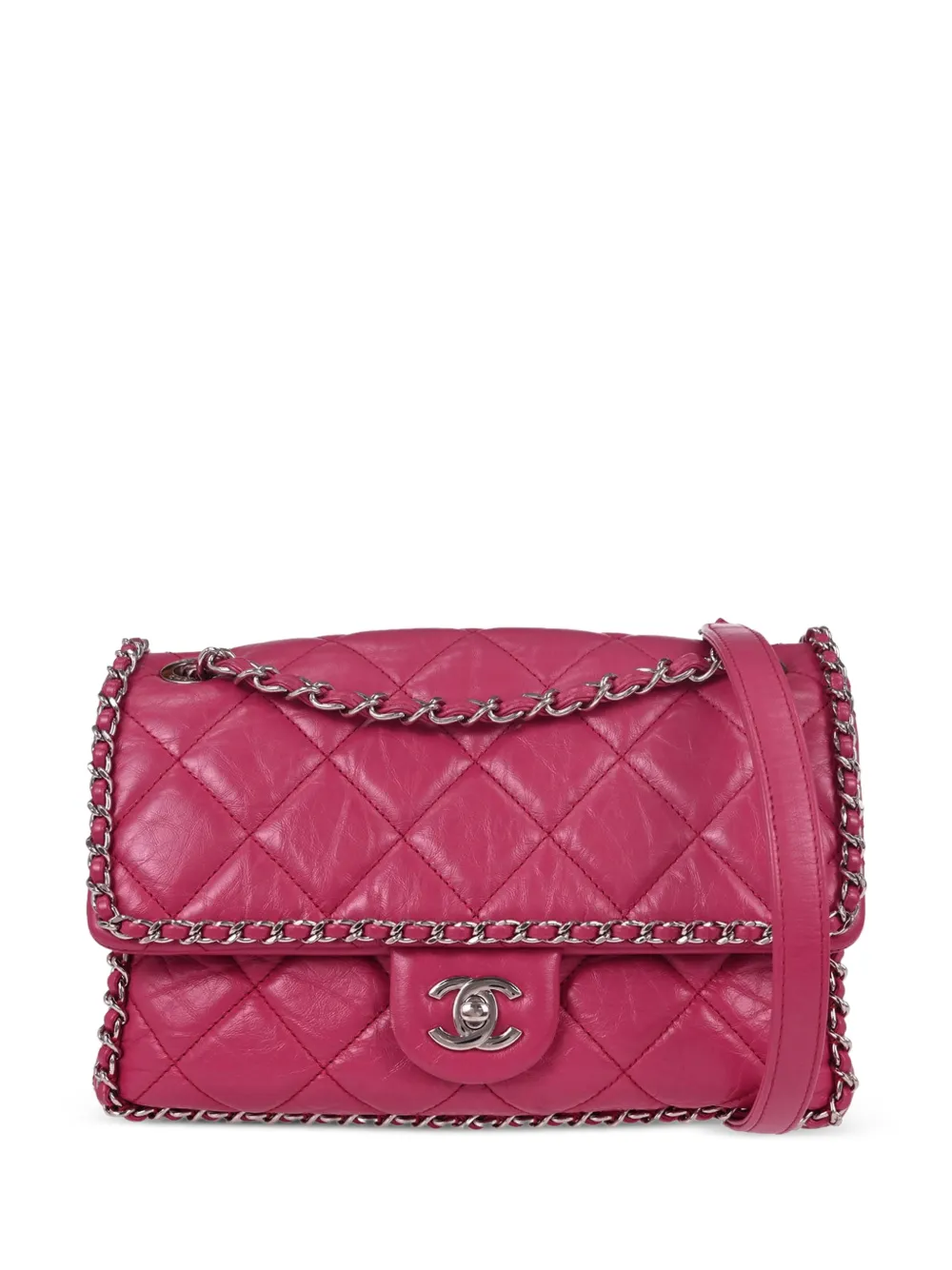 CHANEL Pre-Owned 2019 Chain Around foldover-top shoulder bag - Rosa