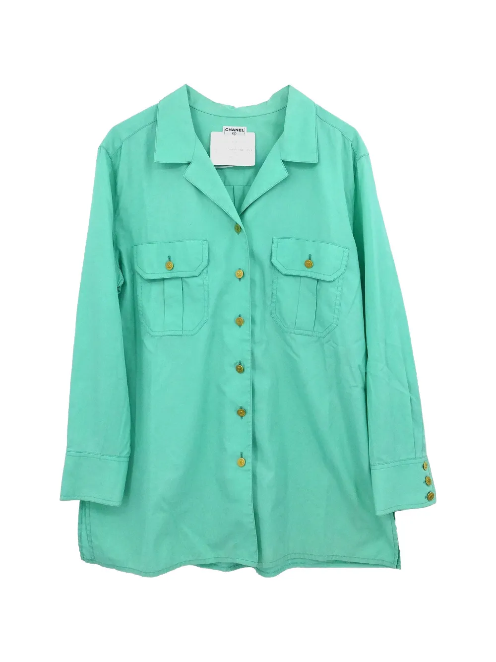 CHANEL Pre-Owned CC turn-lock shirt jacket - Verde
