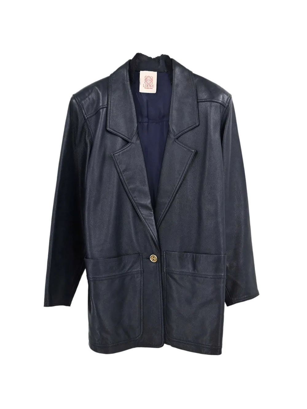 Loewe Pre-Owned Anagram-button notched-lapel jacket - Bleu