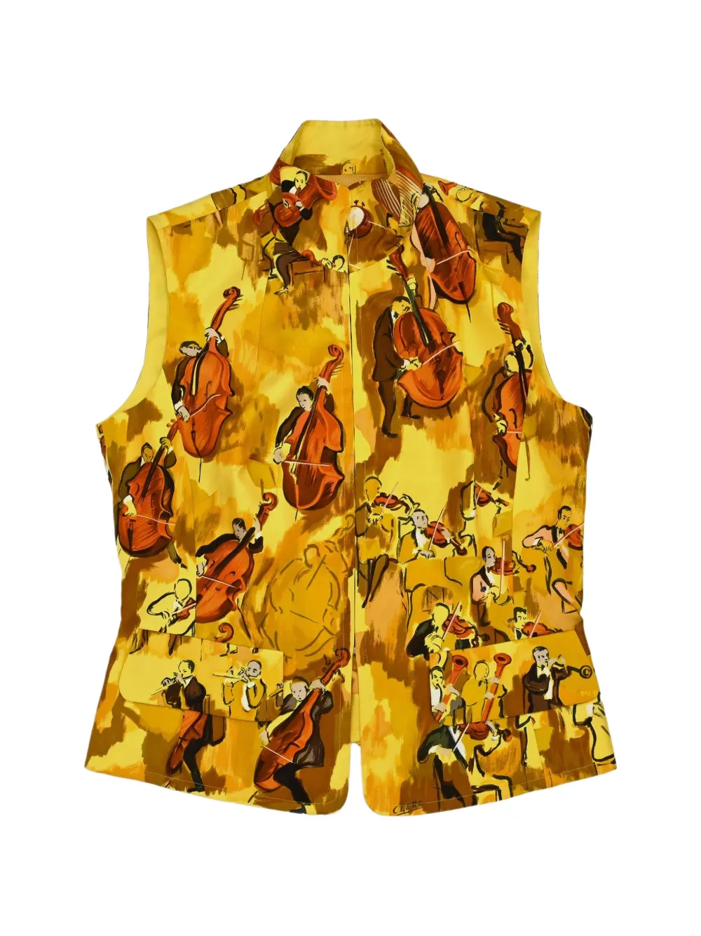 Hermès Pre-Owned Concerto sleeveless jacket - Jaune Hermès Pre-Owned Concerto sleeveless jacket - Jaune