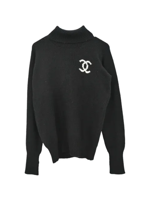 CHANEL Pre-Owned 1996 CC logo turtleneck sweater