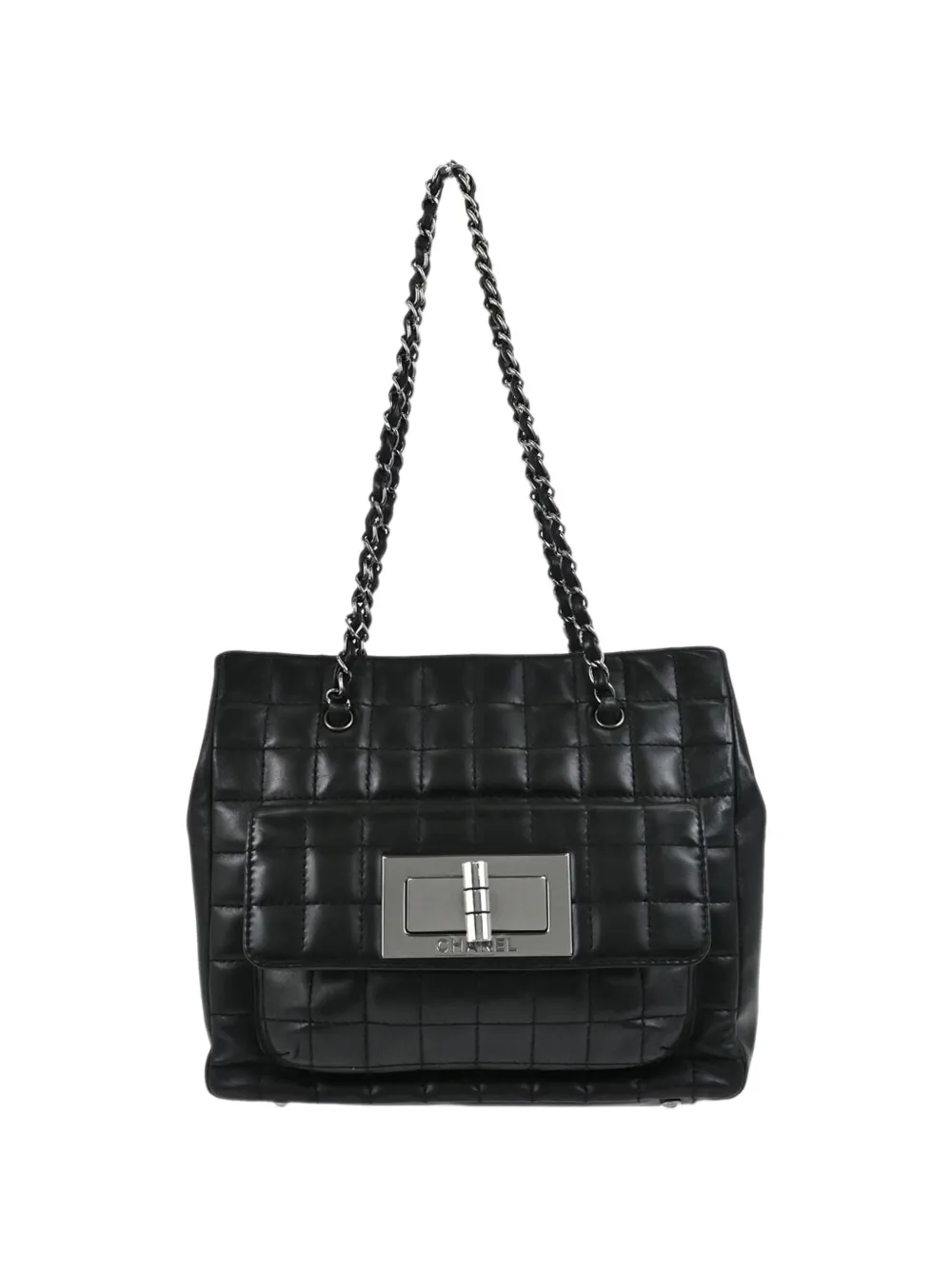CHANEL Pre-Owned 2004-2005 Choco Bar Mademoiselle lock tote handbag - Nero