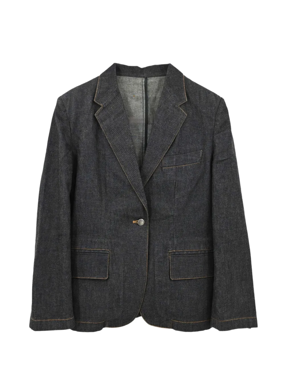 Gucci Pre-Owned 2000 notched-lapel denim jacket - Gris