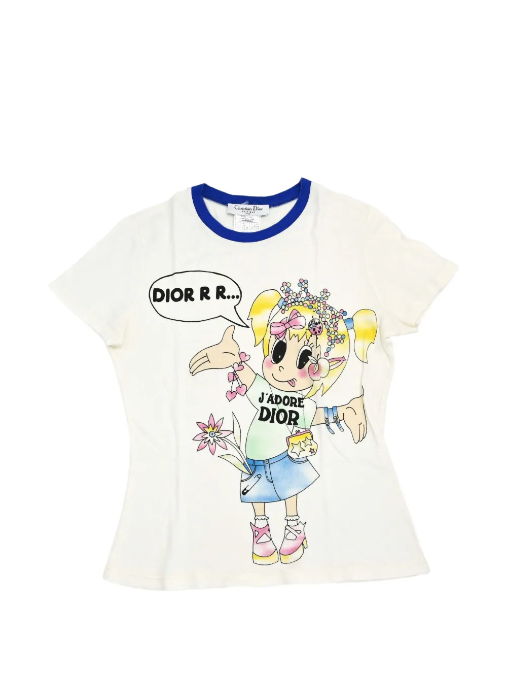 Christian Dior Pre-Owned 2005 cartoon-print T-shirt - Blanc