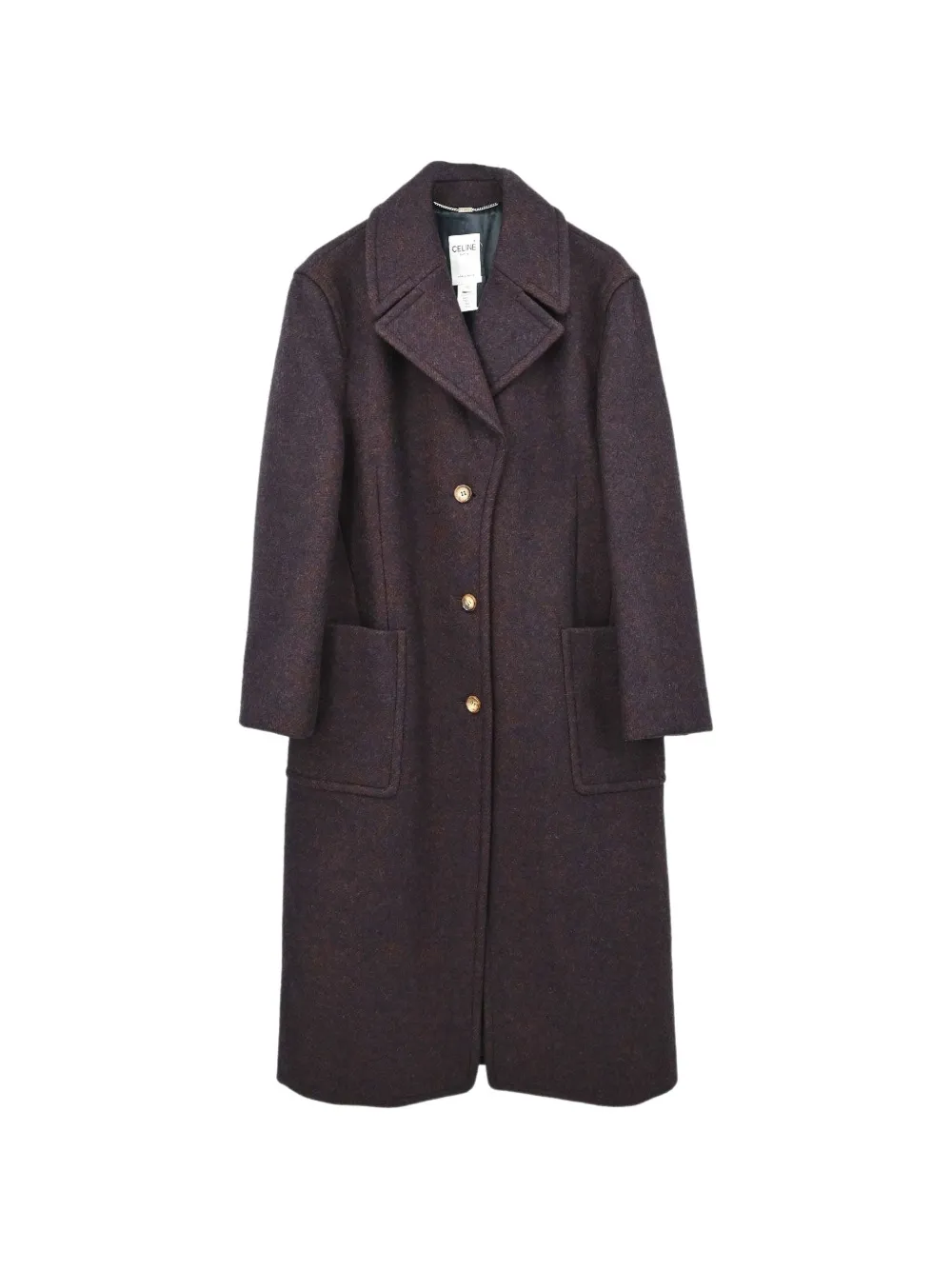 Celine Pre-Owned button-up patch-pocket coat - Marrone