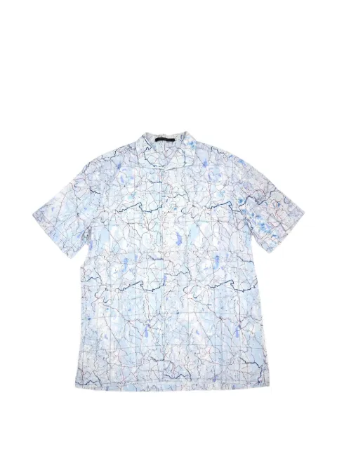 Louis Vuitton Pre-Owned L map-print short-sleeve shirt