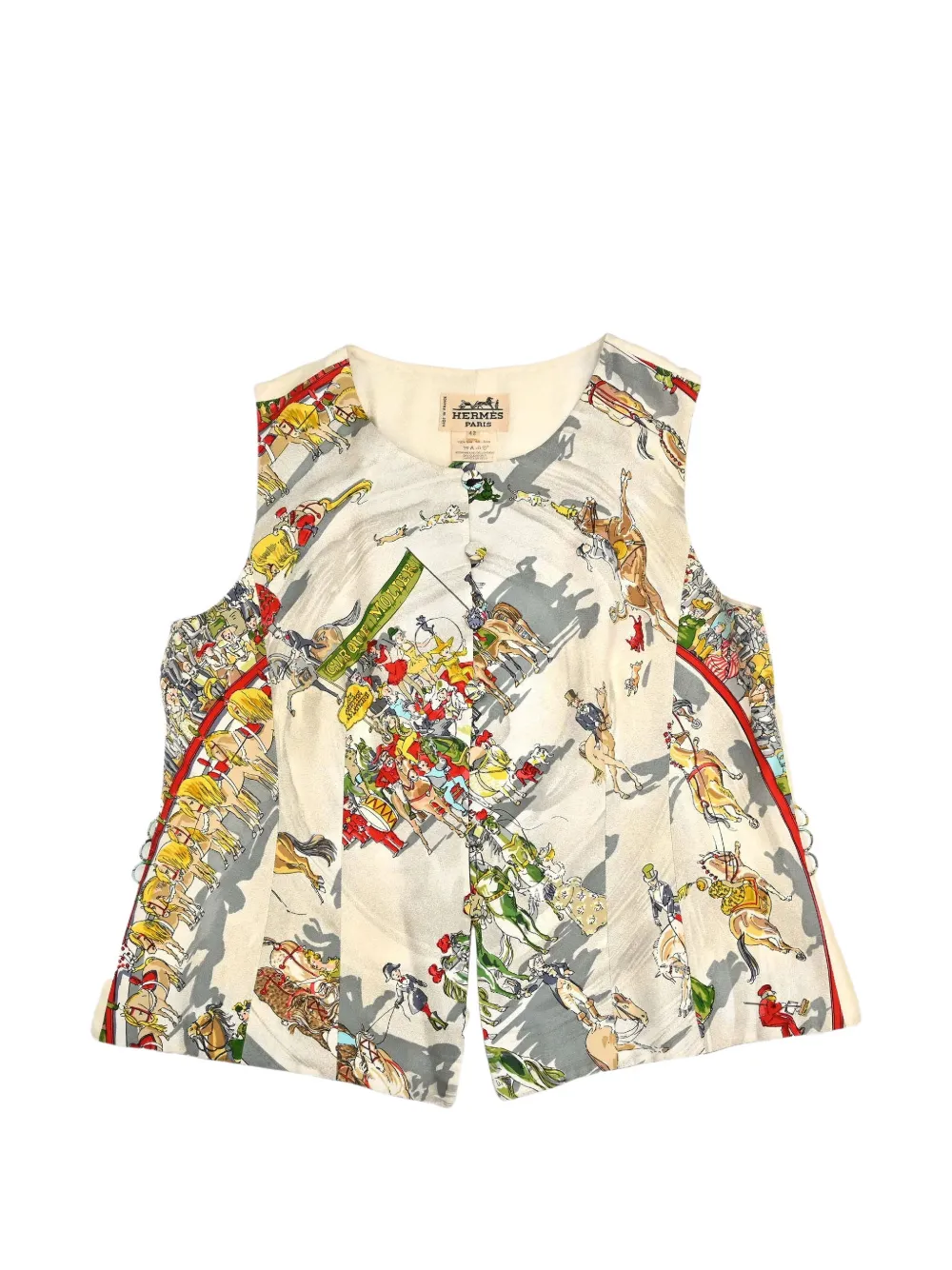 Hermès Pre-Owned Cirque Molier waistcoat - Blanc Hermès Pre-Owned Cirque Molier waistcoat - Blanc