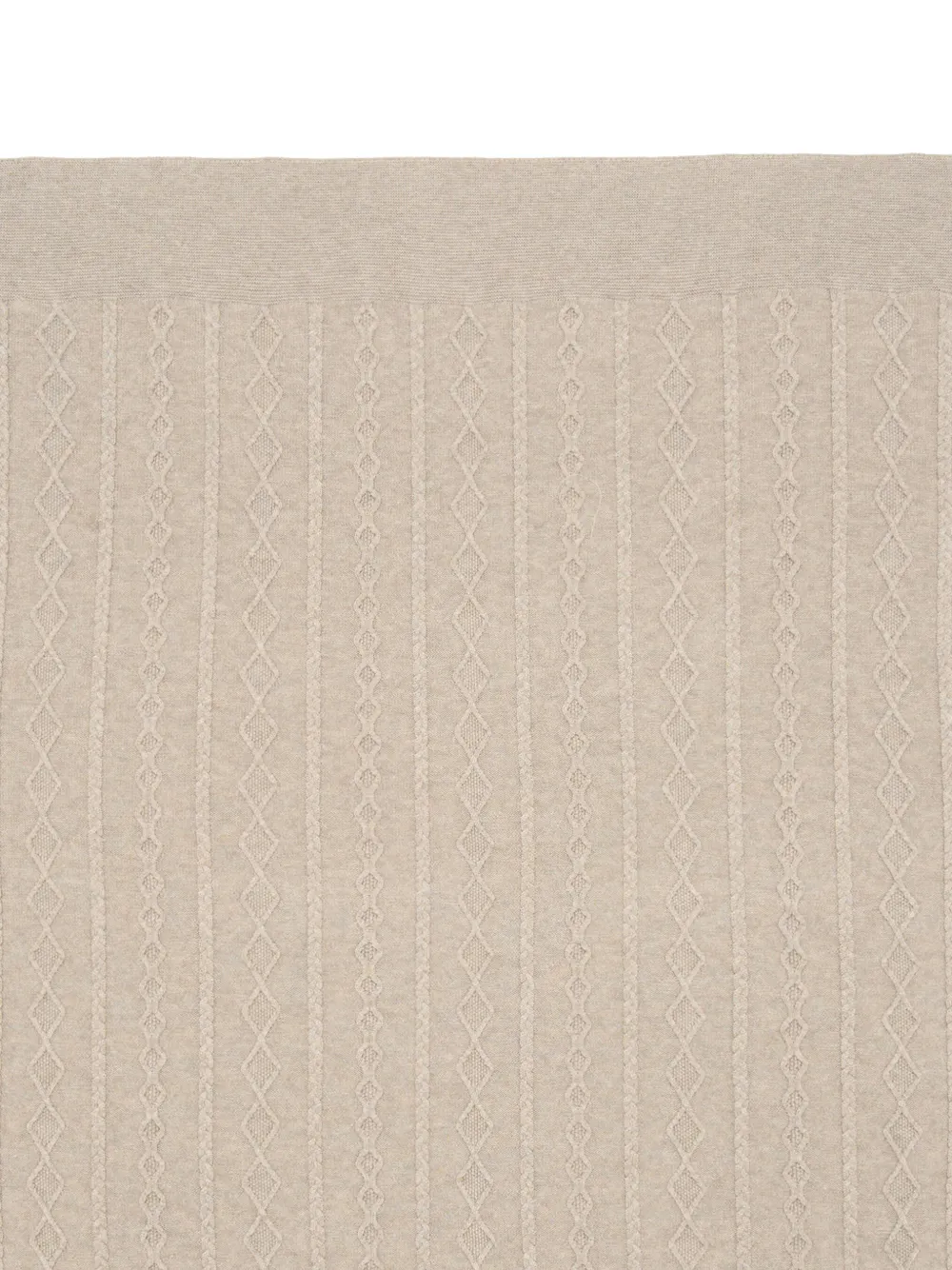 Martin Aranda Kabelgebreide deken met diamantvormig patroon Beige