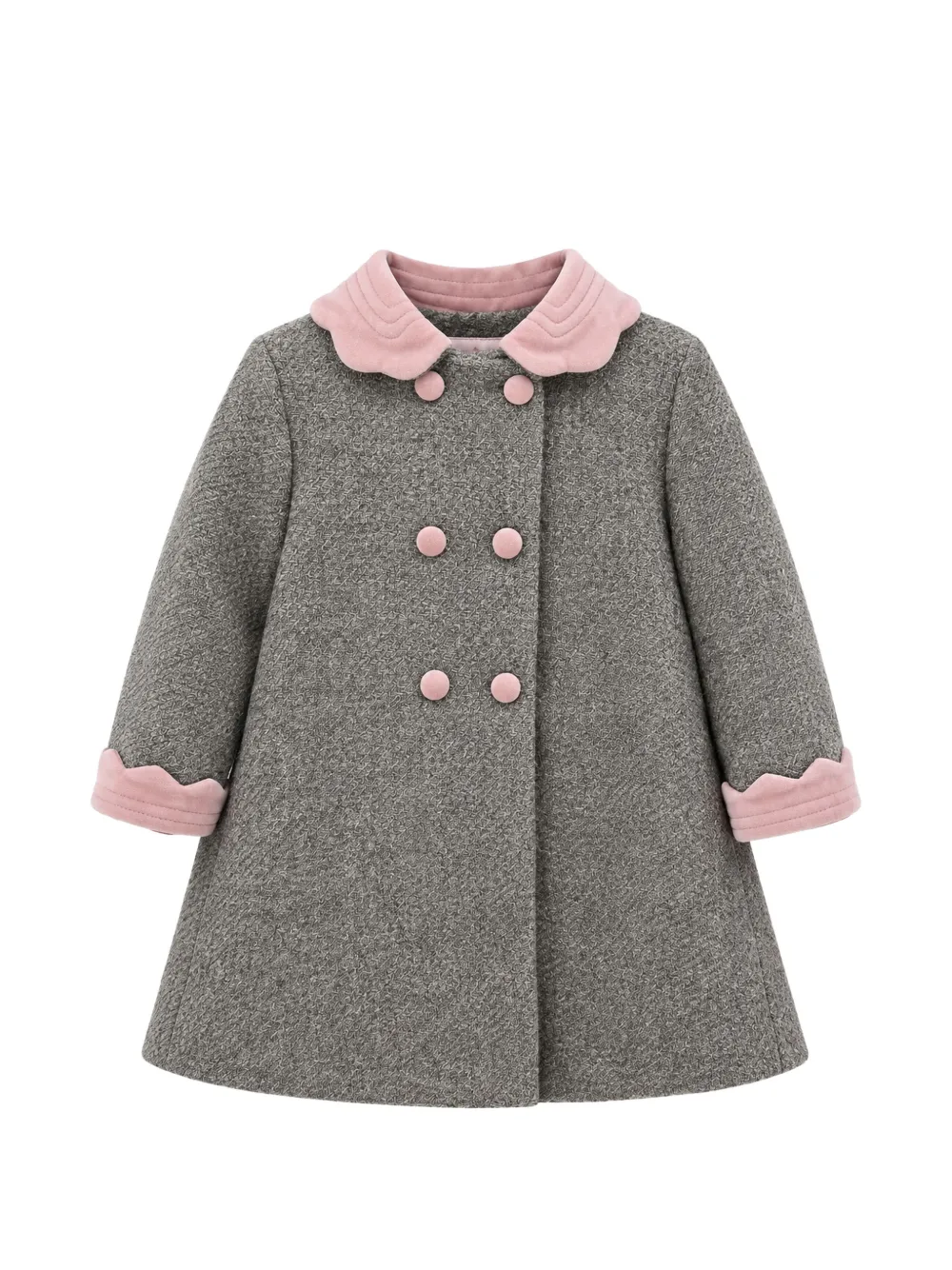 Mariella Ferrari double-breasted scalloped-trim coat - Gris Mariella Ferrari double-breasted scalloped-trim coat - Gris