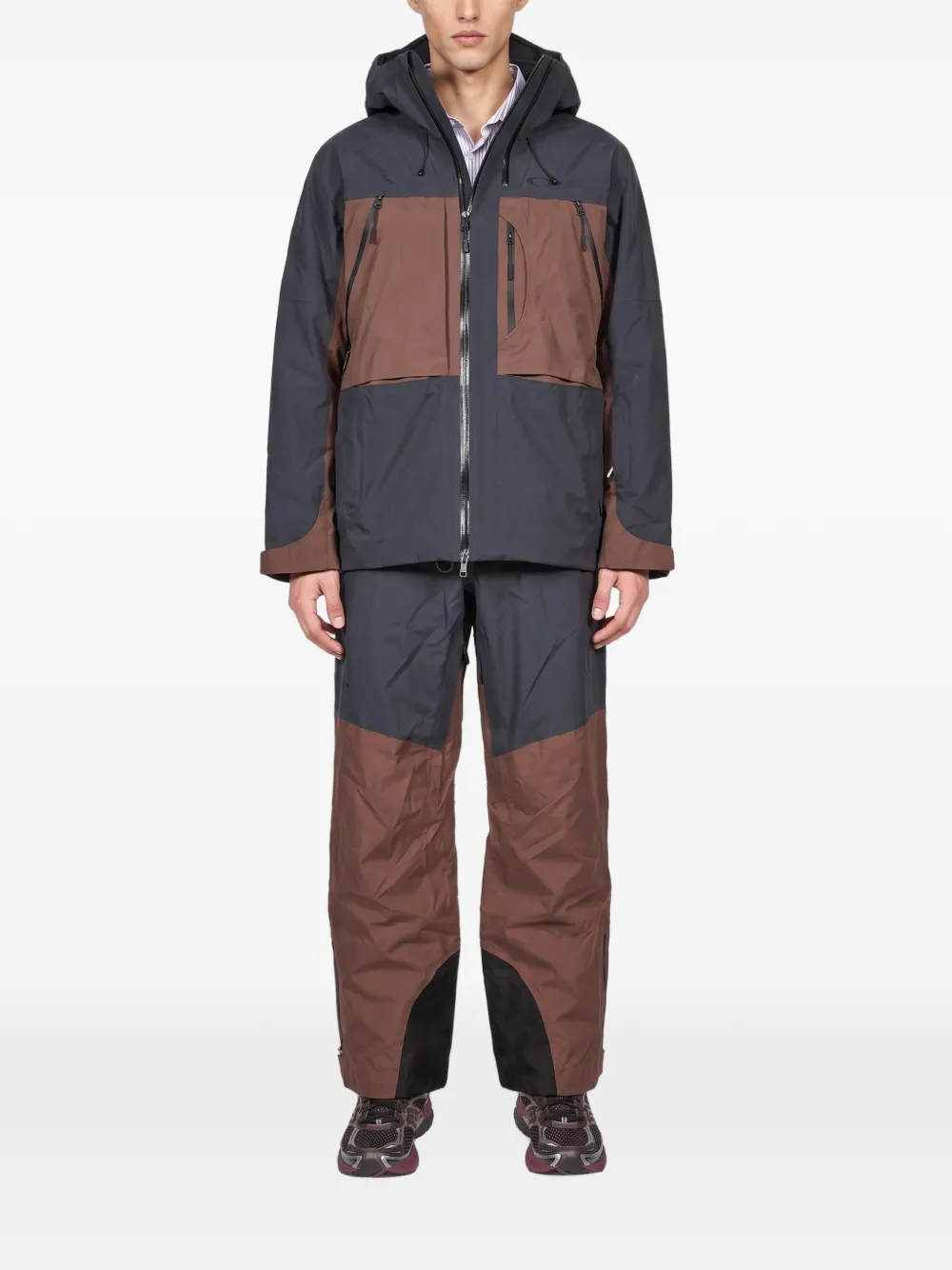 Oakley colour-block panelled ski pants Grijs