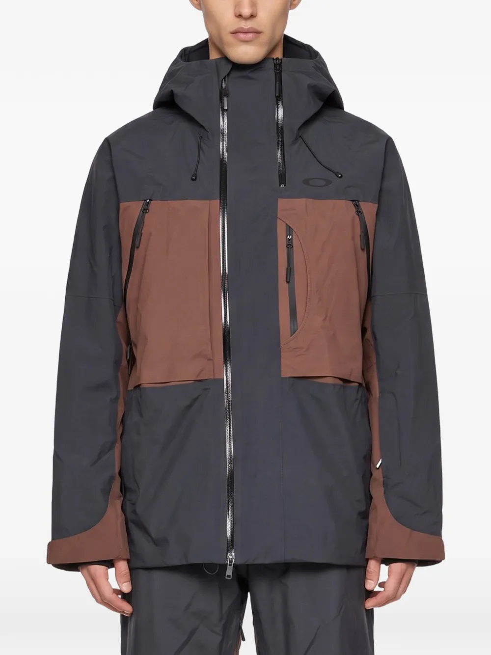 Oakley Baldface colour-block hooded jacket Grijs